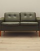 sofy i szezlongi Sofa skórzana zielona, duński design, lata 70, produkcja: Dania