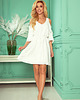 sukienki mini damskie 292-4 MARINA zwiewna sukienka - ecru