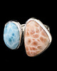 pierścionki srebrne Pierścionek pastelove- larimar i thomsonit
