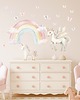 naklejki ścienne do pokoju dziecka Naklejka ścienna Tęcza, Jednorożec i Motylki A253