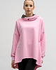 bluza bez kaptura damska BLUZA ASYMETRYCZNA ,,RAVEL'' różowa+wzór jesieni