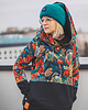 bluza z kapturem damska OVERSIZE bluza, patchwork, tajemniczy ogród
