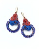 kolczyki soutache Kolczyki koła chabrowe ceglane soutache
