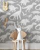 naklejki ścienne do pokoju dziecka TAPETA w rolce - DINO GREY