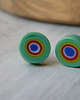 kolczyki wire wrapping kolorowe kręgi  - sztyfty