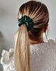 gumki do włosów Gumka jedwabna, scrunchie, frotka bottle green MIDI