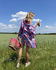 ubrania różne Długie kimono boho Dolce Vita pink/blue