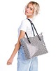 torby na ramię Skórzany Shopper -  czarno-biała pepitka  (7066)