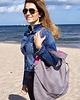 torby XXL Duża torba  boho szary z różem XXL