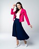 bluza bez kaptura damska Ramoneska damska Fuchsia Fever różowa z dresówki