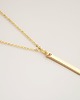 złote naszyjniki 16k Gold Plated Wide Vertical Bar Necklace
