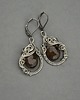 kolczyki wire wrapping Eleganckie kolczyki kwarc dymny wire wrapping