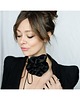 chokery Duży czarny choker z jedwabiu