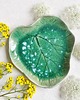 patery i talerze Patera ceramiczna Zielony Liść Nakrapiany