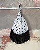 torebki do ręki Torebka na nadgarstek,Knot Bag w Groszki z Frędzlami - Handmade
