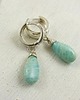 kolczyki wire wrapping Amazonit w srebrze - kolczyki