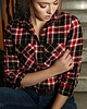 koszule damskie  Koszula flanelowa w kratę czerwono - czarna z długim rękawem