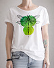 t-shirt damskie Ważka zielona Biały Oversize