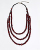 korale Drewniane korale - potrójne, bordo