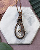 wisiory Miedziany wisiorek wire wrapping z dendrytem #244