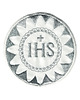 naszywki na ubrania Naszywka komunijna na albę IHS SREBRNA haftowana do przyszycia POLSKA 7cm