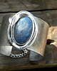 bransoletki wire wrapping Lapis lazuli z listkiem     - BRANSOLETA MANKIET - CUFF