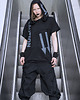 t-shirt damskie CAUTION t-shirt czarno-szary