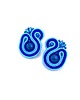 kolczyki soutache Largo kolczyki sztyfty sutasz z agatem niebieskie małe lekkie