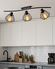 plafony Czarna 3-płomienna lampa sufitowa z regulacją kloszy RYGA LOFT