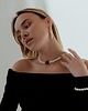 bransoletki z kamieni naturalnych Choker z dużych naturalnych Pereł i Bordowego Mokaitu