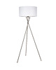 lampy podłogowe Lampa Podłogowa Hugo E27 Satyna abażur biały fi50cm