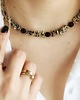 chokery Naszyjnik choker,  Jaspis Dalmatyńczyk z onyksem.