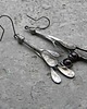 kolczyki wire wrapping Granaty  -  gałązki  -długie  kolczyki