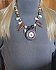 wisiory Wisiorek w kolorach ziemi w stylu boho z ręcznie wypalanej ceramiki handmade