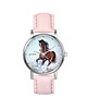 zegarki damskie Zegarek  mały - Brązowy koń - skórzany, pudrowy róż