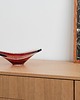 patery i talerze Patera rubinowa, szkło Murano, włoski design, lata 60, produkcja: Włochy