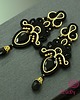 kolczyki soutache Czarno złote kandelabrowe kolczyki sutasz