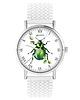 zegarki unisex Zegarek - Zielony żuczek - silikonowy, biały