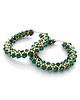 kolczyki szklane Kolczyki Koła z Kryształów Preciosa i Koralików - AURA Emerald