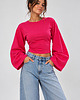 bluzki z długim rękawem damskie Top Longsleeve  Malina