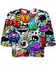 t-shirt damskie DR.CROW T-shirt Krótki CROP Graffiti Bizarre