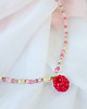 chokery Naszyjnik z koralikami i z truskawką