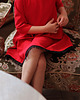 sukienki dla dziewczynki Elegancka sukienka odcinana w talii MARY, czerwona