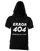 t-shirty męskie Czarny t-shirt z kapturem i nadrukiem ERROR 404