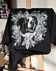 t-shirt damskie Ręcznie malowana damska koszulka Portret PIES/KOT