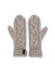 rękawiczki damskie Beżowe rękawiczki wełniane z jednym palcem w warkocze