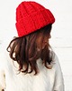 czapki damskie Czapka beanie handmade karmazyn