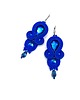 kolczyki soutache Anya kolczyki sutasz romantyczne małe lekkie chabrowe