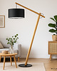 lampy podłogowe Lampa stojąca do salonu drewniana na jednej nodze TORINO