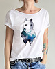 t-shirt damskie Duszkowy ludzik niebieskoczarny Biały Oversize